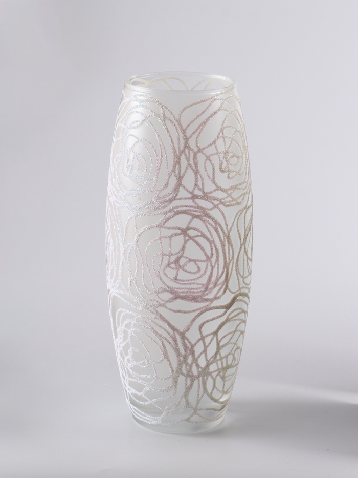 Ваза «Наргиз» розы, овал, h=26 см, стекло, белая - Фото 1