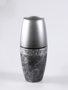 Ваза «Абстракция», полоса, овал, h=26 см, стекло, серо-чёрная - Фото 3