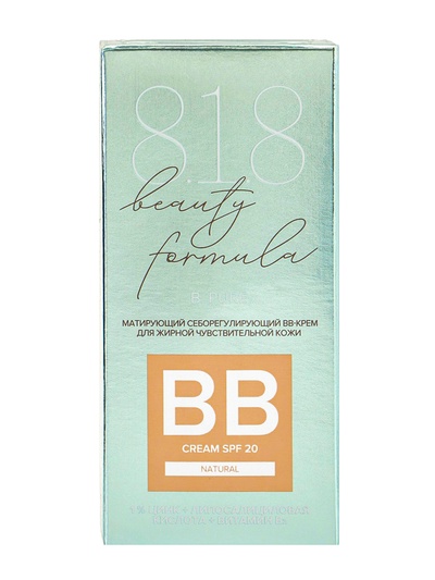 Крем-BB 818 beauty formula, для жирной чувствительной кожи, матирующий, себорегулирующий, 50 мл