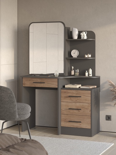 Трюмо «ВЕРОНА», 988×451×1501 мм, цвет графит/дуб крафт табачный