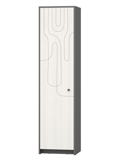 Шкаф – пенал «МАРТИ», 500×430×1995 мм, цвет графит/рамух белый