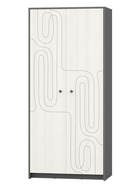 Шкаф для одежды МАРТИ Графит/Рамух белый 90x52x199,5 - фото 14923132