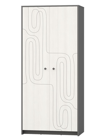 Шкаф для одежды «МАРТИ», 900×520×1995 мм, цвет графит/рамух белый