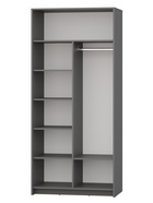 Шкаф для одежды «МАРТИ», 900×520×1995 мм, цвет графит/рамух белый  (артикул 10934519)  большой выбор товаров оптом и в розницу по низким ценам с доставкой