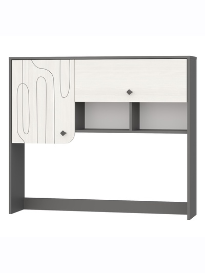 Шкаф настольный «МАРТИ», 1200×270×1030 мм, цвет графит/рамух белый