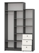 Шкаф для одежды «МАРТИ», 3 ящика, 1200×520×1995 мм, цвет графит/рамух белый - Фото 2