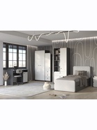 Шкаф для одежды «МАРТИ», 3 ящика, 1200×520×1995 мм, цвет графит/рамух белый - Фото 3