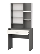 Трюмо «СТЕФАНИ», 800×430×1650 мм, цвет графит/рамух белый/МДФ серый софт - Фото 2