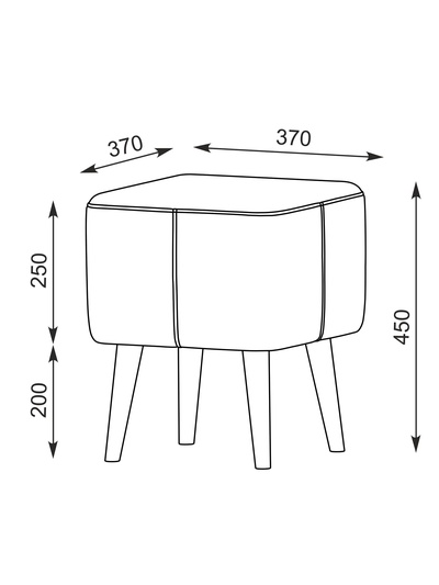 Банкетка «МОНО ТК» mini, 370×370×450 мм, modus 01, цвет ваниль