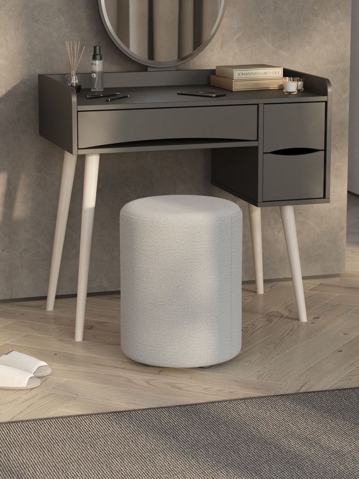 Банкетка «ЛИЛУ ТК», 360×360×470 мм, merlin 03, цвет светло – серый - Фото 1