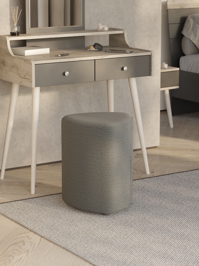 Банкетка «ЛИНА ТК», 370×370×470 мм, merlin 11. цвет тёмно – серая - Фото 1