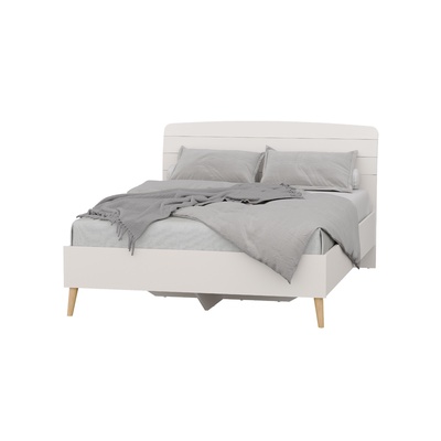 Кровать двуспальная «АФИНА», с встроенным основанием, 1446×2102×957 мм, цвет кашемир серый