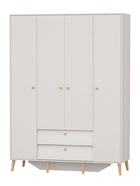 Шкаф четырехдверный с двумя ящиками АФИНА Кашемир серый 160x56,3x220 - фото 14923237
