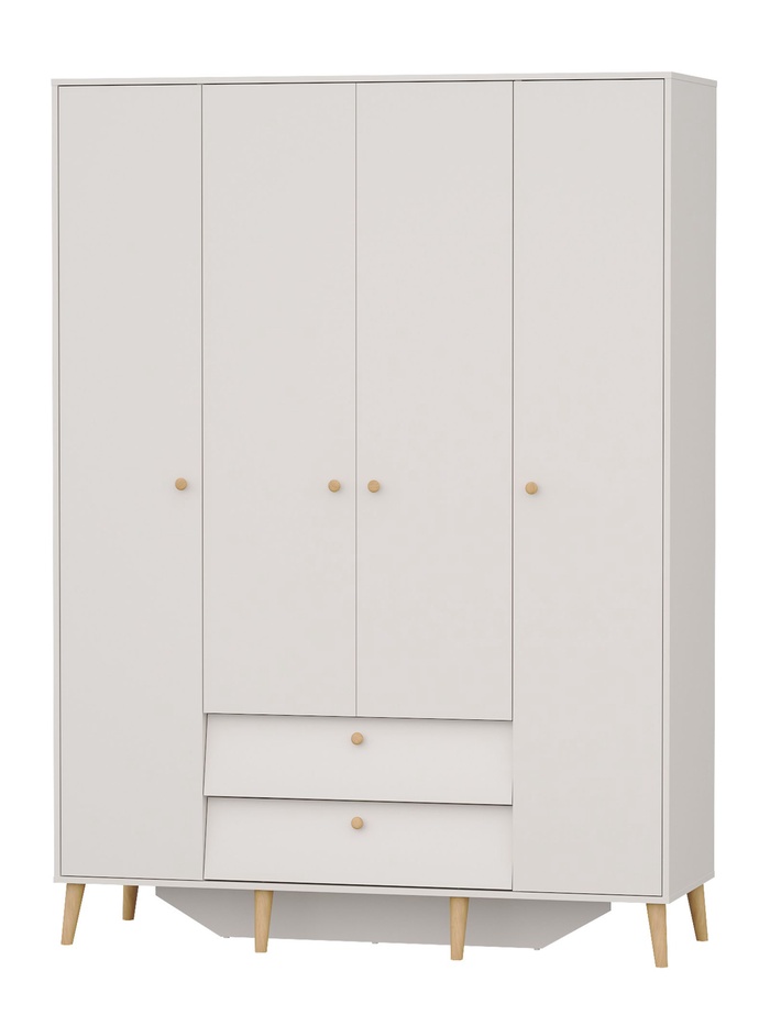 Шкаф четырёхдверный «АФИНА», 2 ящика, 1600×563×2200 мм, цвет кашемир серый - Фото 1