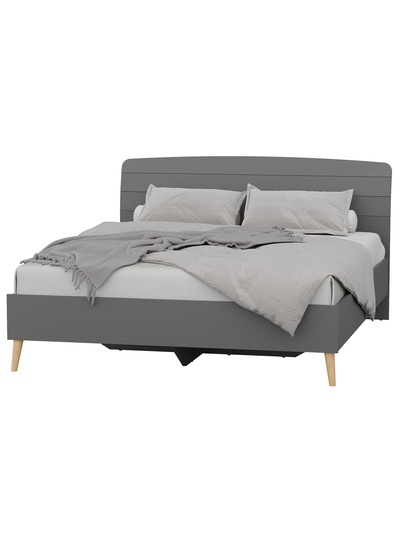 Кровать двуспальная «АФИНА», с встроенным основанием, 1646×2102×956 мм, цвет графит