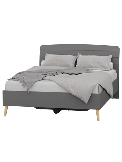 Кровать двуспальная «АФИНА», с встроенным основанием, 1446×2102×957 мм, цвет графит