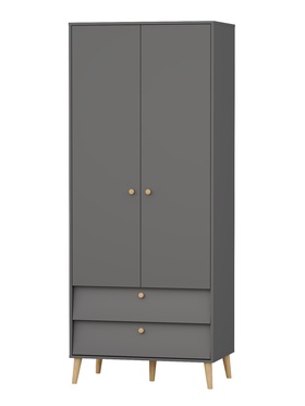 Шкаф двухдверный «АФИНА», 2 ящика, 903×563×2200 мм, цвет графит
