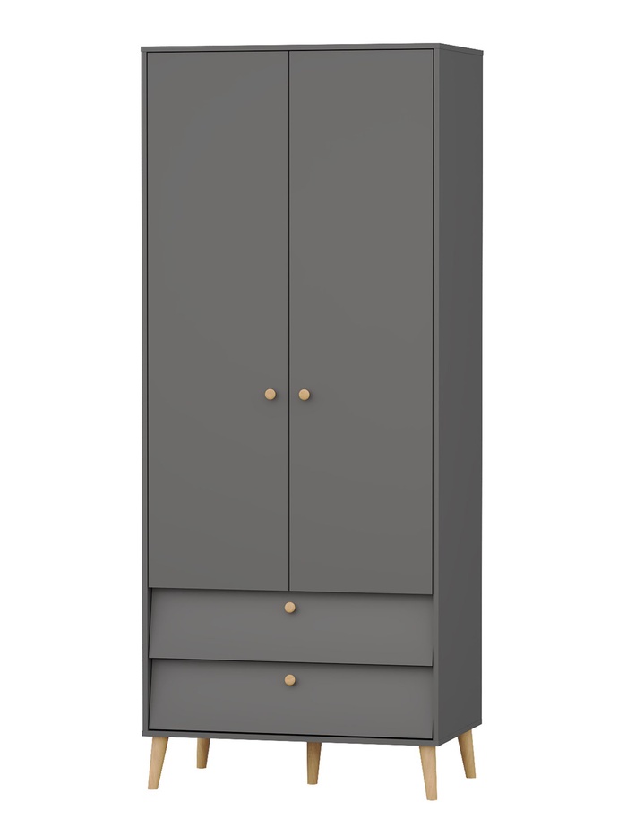 Шкаф двухдверный «АФИНА», 2 ящика, 903×563×2200 мм, цвет графит - Фото 1