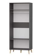 Шкаф двухдверный «АФИНА», 2 ящика, 903×563×2200 мм, цвет графит - Фото 2