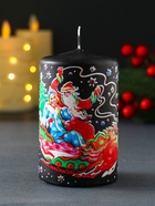 Декоративная свеча новогодняя «Кони: Доставка подарков», 6×6×10 см - Фото 3