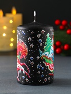 Декоративная свеча новогодняя «Кони: Доставка подарков», 6×6×10 см - Фото 4