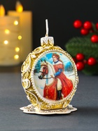 Декоративная свеча новогодняя «Шар узорный. Княгиня на коне», золотой, 7.2×3.8×8.5 см - Фото 3