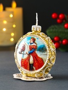Декоративная свеча новогодняя «Шар узорный. Княгиня на коне», золотой, 7.2×3.8×8.5 см - Фото 5