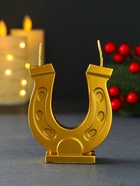 Декоративная свеча новогодняя «Подкова коня», золотой, 7×2.5×8.5 см - Фото 2