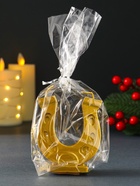 Декоративная свеча новогодняя «Подкова коня», золотой, 7×2.5×8.5 см - фото 809304435