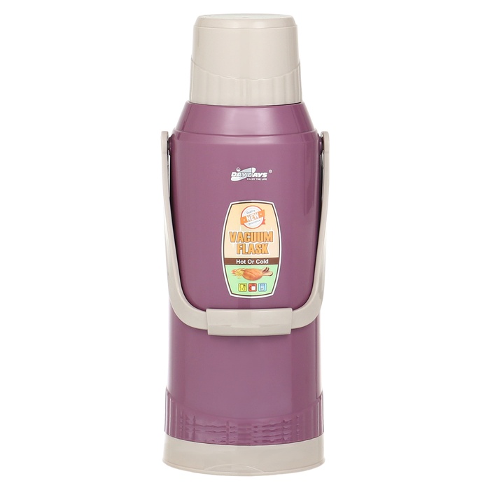 УЦЕНКА Термос 2 л, со стеклянной колбой, сохраняет тепло 12 ч, сиреневый - Фото 1