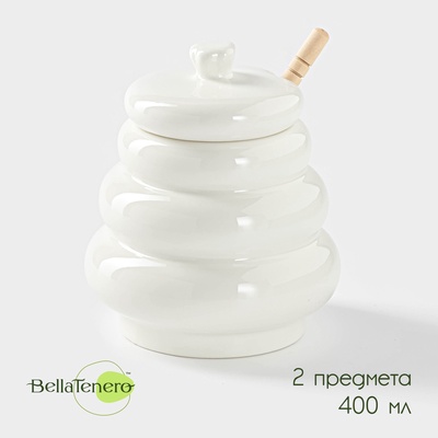 УЦЕНКА Емкость для меда "Bella Tenero.Боченок" с ложкой 9,8х9,8х12 см