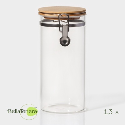 УЦЕНКА Банка для сыпучих продуктов с бугельным замком «Эко» 1300 мл, 10×22 см