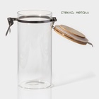 УЦЕНКА Банка для сыпучих продуктов с бугельным замком «Эко» 1300 мл, 10×22 см - Фото 3