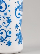 УЦЕНКА Свеча - цилиндр новогодняя «Снежинки», 5×10 см, белая с синим - Фото 3