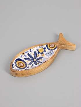 {{photo.Alt || photo.Description || 'УЦЕНКА Блюдо в форме рыбки «Васильки» дерево манго 25.5×10×2 см'}}