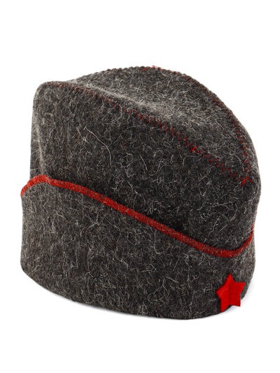 Шапка для бани и сауны «Пилотка», полиэфир 70%, шерсть 30%