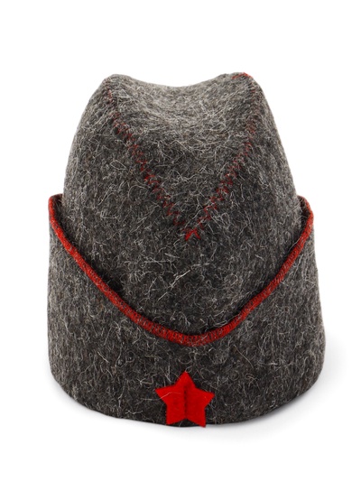 Шапка для бани и сауны «Пилотка», полиэфир 70%, шерсть 30%