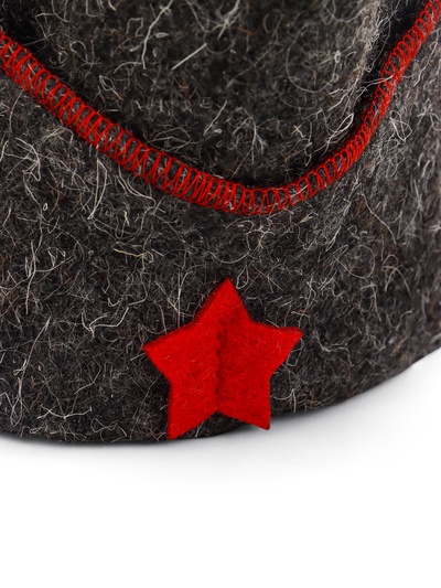 Шапка для бани и сауны «Пилотка», полиэфир 70%, шерсть 30%