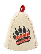 Шапка для бани и сауны «Дикий и свободный», полиэфир 70%, шерсть 30% - Фото 3