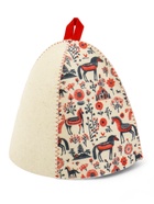 Шапка для бани и сауны «Мезенские кони», полиэфир 70%, шерсть 30% - Фото 2