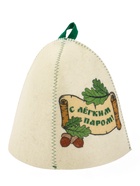Шапка для бани и сауны «С лёгким паром!», полиэфир 70%, шерсть 30% - Фото 2