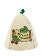 Шапка для бани и сауны «С лёгким паром!», полиэфир 70%, шерсть 30% - Фото 3