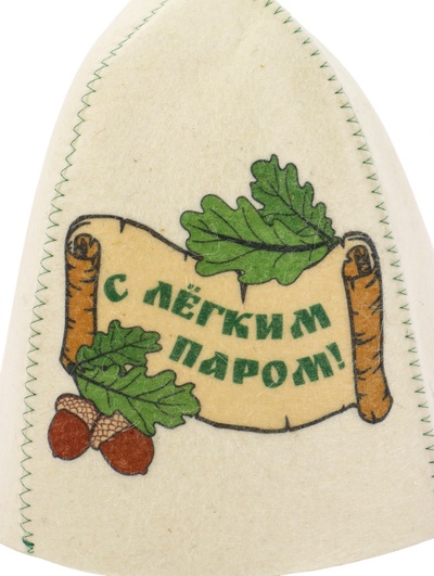 Шапка для бани и сауны «С лёгким паром!», полиэфир, шерсть