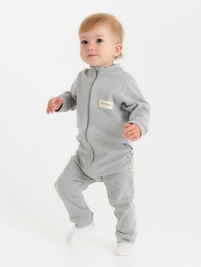 Термокомбинезон детский MINAKU, серый меланж, рост 98 см - Фото 1
