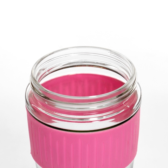 УЦЕНКА Термостакан «Мастер К» 350 мл, стеклянный, розовый