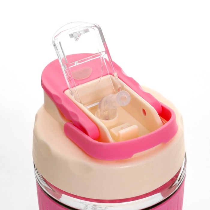 УЦЕНКА Термостакан «Мастер К» 350 мл, стеклянный, розовый