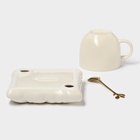 УЦЕНКА Чайная пара «Зефирка», чашка 250 мл, 11×8×7 см, блюдце 13×6×10 см, бежевая - Фото 11