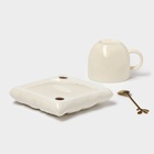 УЦЕНКА Чайная пара «Зефирка», чашка 250 мл, 11×8×7 см, блюдце 13×6×10 см, бежевая - Фото 13