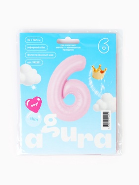 Воздушный шар фольгированный 40" «Цифра 6»