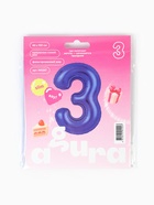 Воздушный шар фольгированный 40" «Цифра 3» - Фото 2